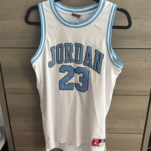 Jordan Kids White and Blue Basketball Jersey